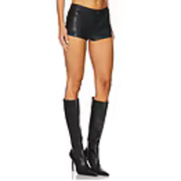 superdown Gianna Faux Leather Shorts in Black - Picture 5 of 5